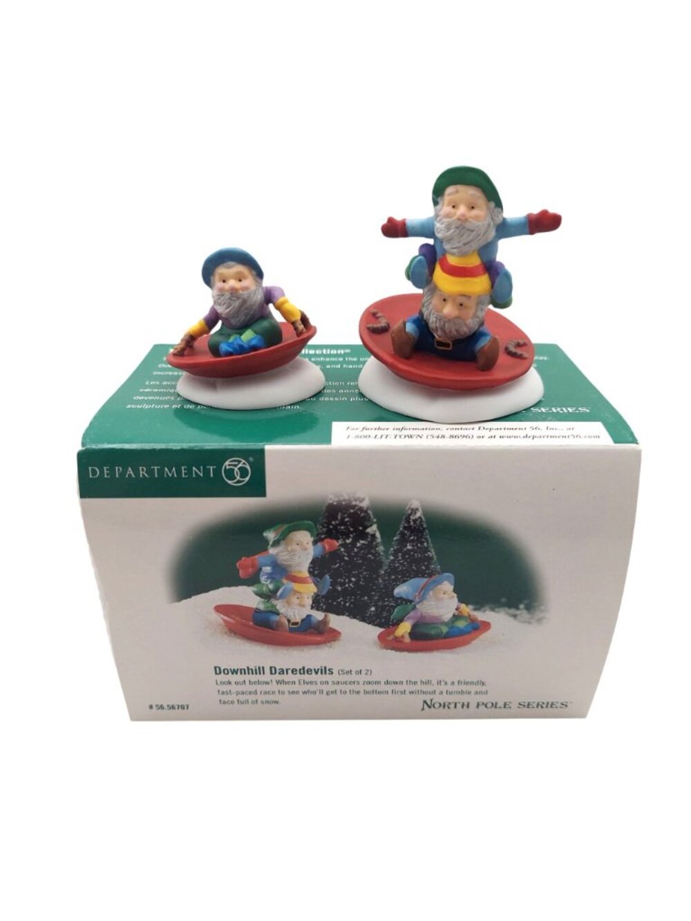 Dept 56 Figurines Set Of 3 North Pole 2000 New Year Downhill Daredevils Ski Bums - Picture 16 of 16
